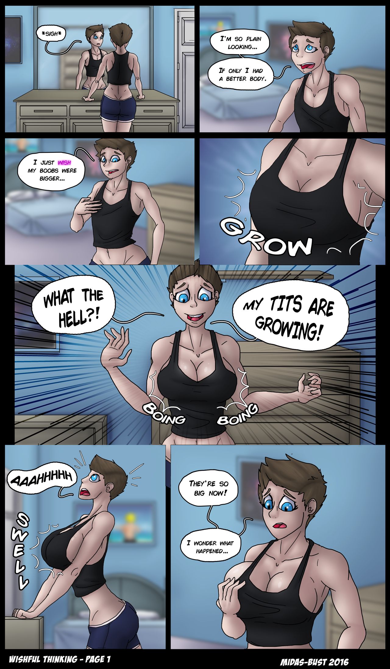 Growing boobs cartoon