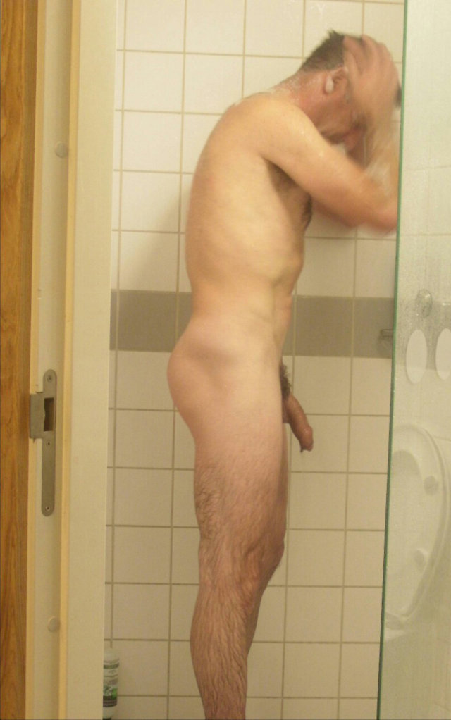 Shower big cock spying